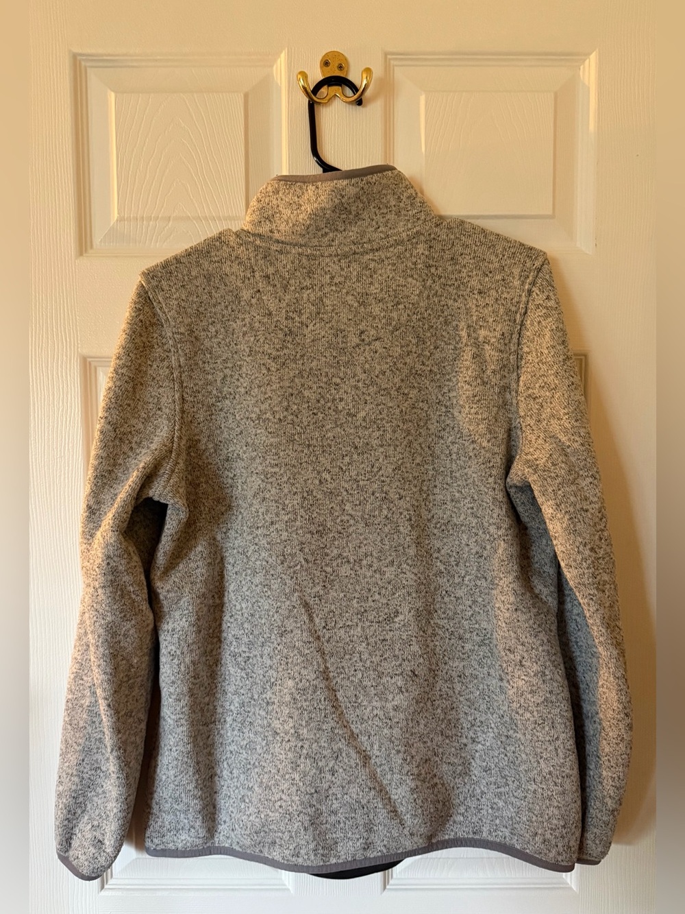 L.L. Bean Heather Gray Button-Style Fleece Pullover - Picture 2 of 4